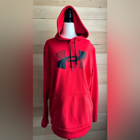 Under Armour Other - Under Armour sweatshirt, size large, red, hoodie, front pouch, long sleeve